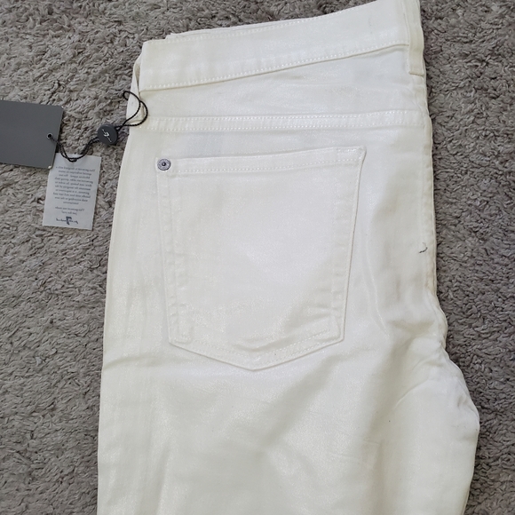 Off white coated 7 for all mankind jeans - Picture 2 of 6